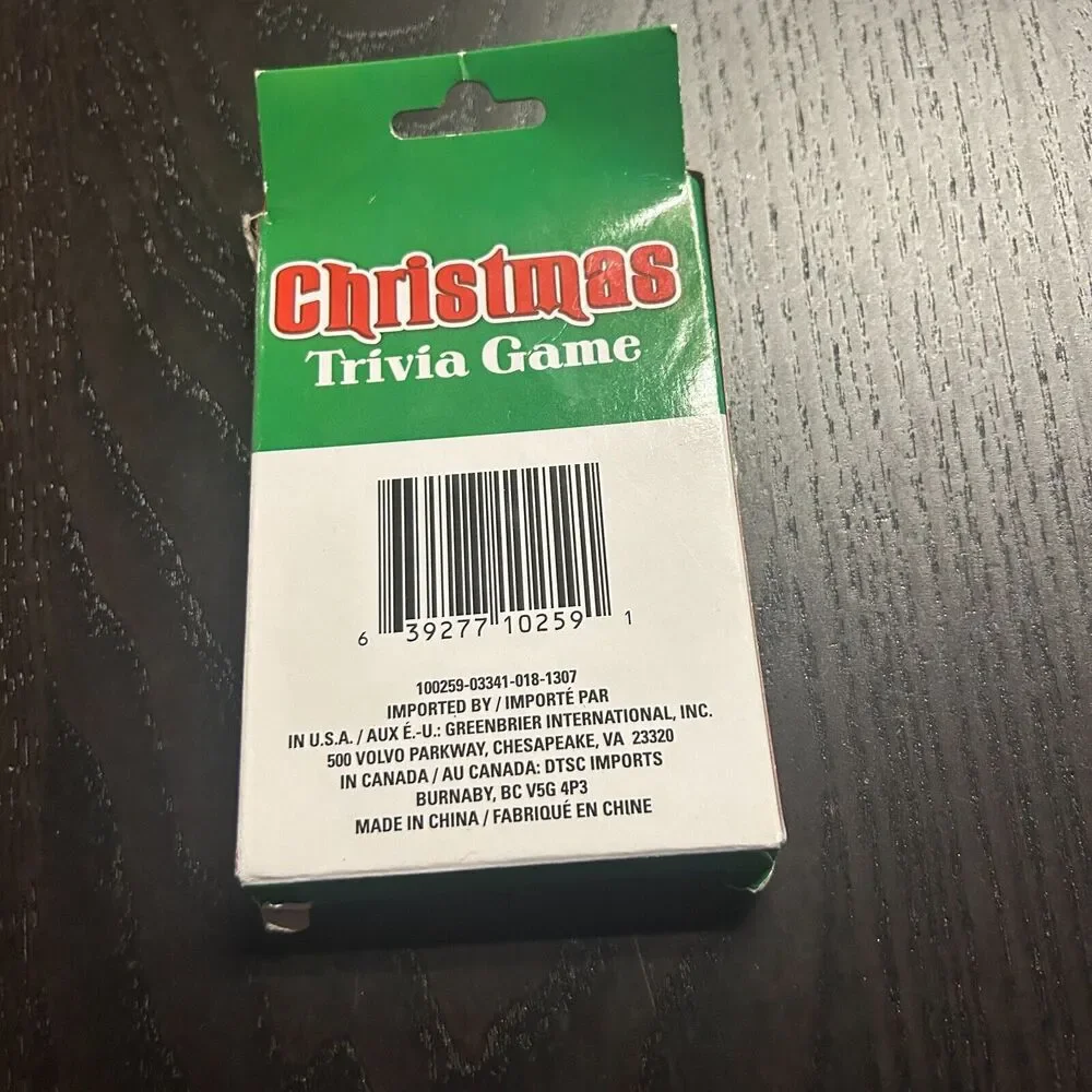Christmas Trivia Game Car Game Over 100 Questions